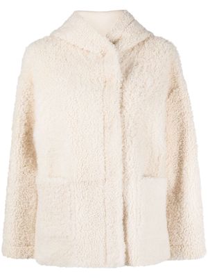 FURLING BY GIANI shearling reversible hooded jacket - Neutrals