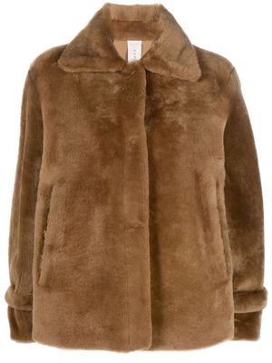 FURLING BY GIANI single-breasted shearling coat - Neutrals