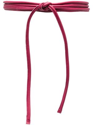 FURLING BY GIANI tie-fastening leather belt - Pink