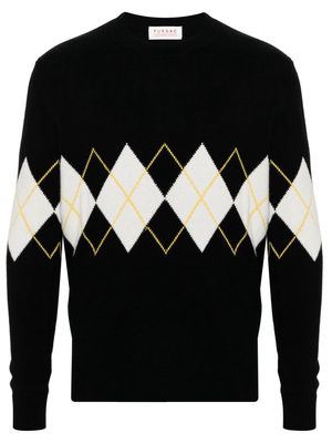 FURSAC argyle-pattern fine-knit jumper - Black