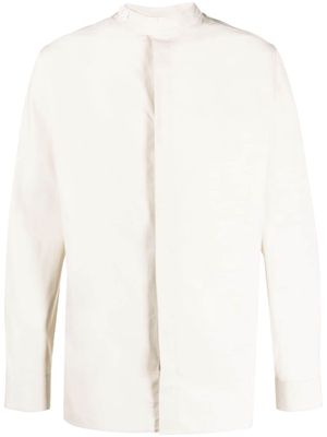 FURSAC band-collar long-sleeve cotton shirt - Neutrals