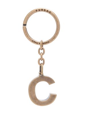 FURSAC C-charm logo-engraved keyring - Gold