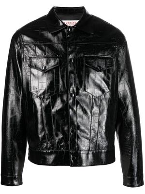 FURSAC crocodile-effect biker jacket - Black