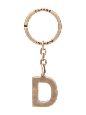 FURSAC D-charm logo-engraved keyring - Gold