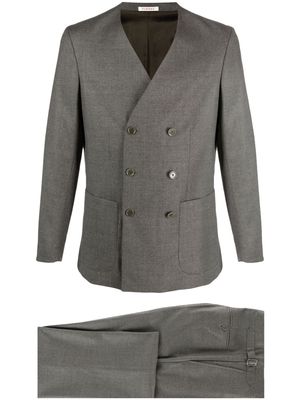 FURSAC double-breasted virgin wool suit - Green