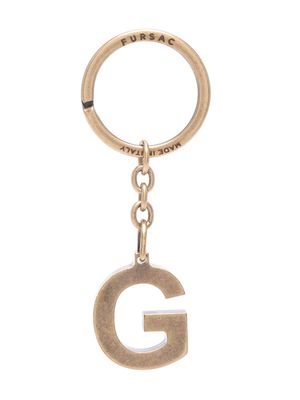 FURSAC G-charm logo-engraved keyring - Gold