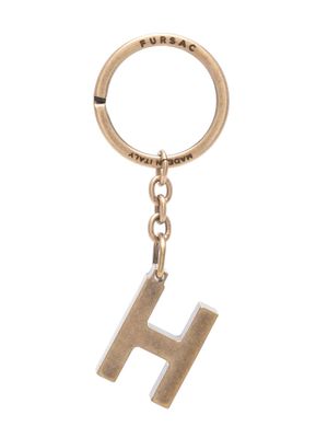 FURSAC H-charm logo-engraved keyring - Gold