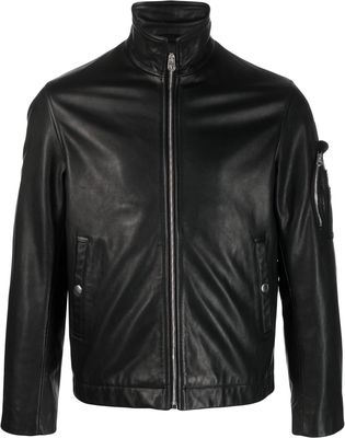 FURSAC high-neck leather jacket - Black