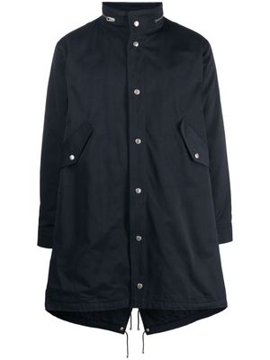 FURSAC high-neck press-stud parka coat - Blue