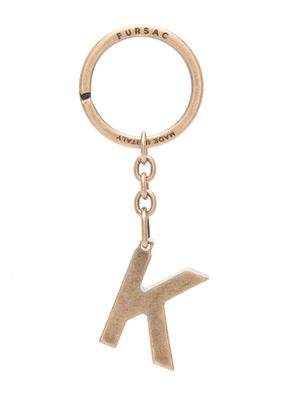 FURSAC K-charm logo-engraved keyring - Gold