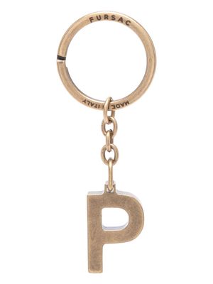 FURSAC P-charm logo-engraved keyring - Gold