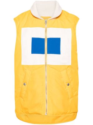 FURSAC patch-detail padded gilet - Yellow