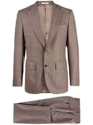 FURSAC pinstriped virgin wool suit - Brown