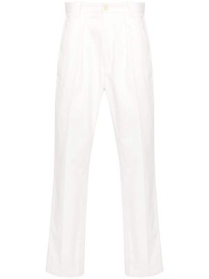 FURSAC pleated cotton slim-fit trousers - White