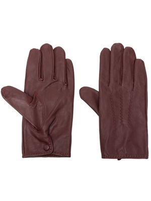 FURSAC press-stud leather gloves - Red