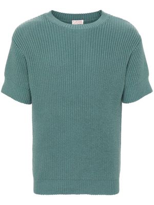 FURSAC ribbed-knit cotton top - Blue