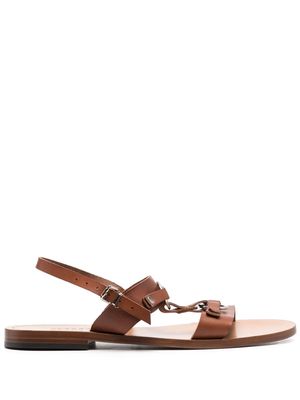 FURSAC slingback leather sandals - Brown