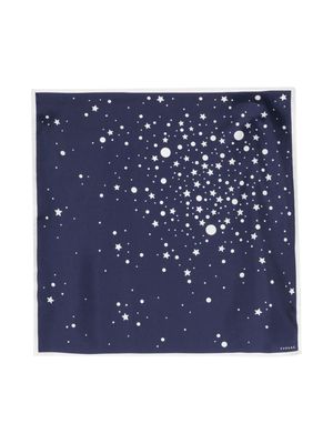 FURSAC star-print silk scarf - Blue