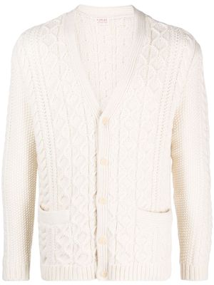 FURSAC V-neck cable-knit cardigan - Neutrals