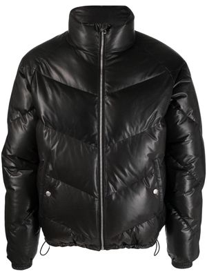 FURSAC zip-up down leather jacket - Black
