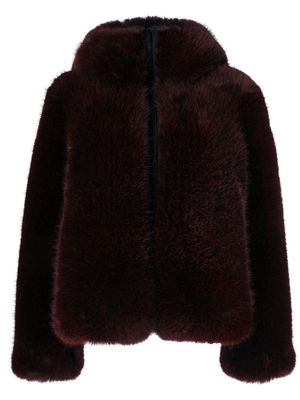 Fusalp hooded faux-fur jacket - Red