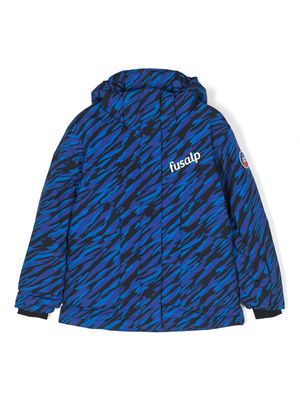 Fusalp Kids Abyss-print ski jacket - Blue