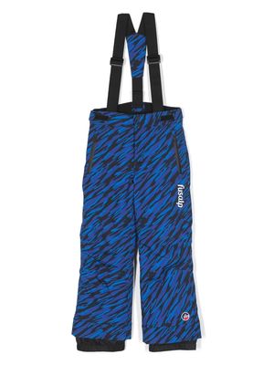 Fusalp Kids camouflage-print logo-patch ski trousers - Blue