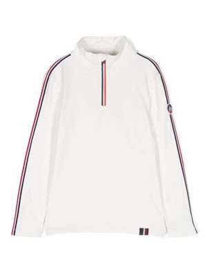 Fusalp Kids contrasting-stripe logo jumper - White