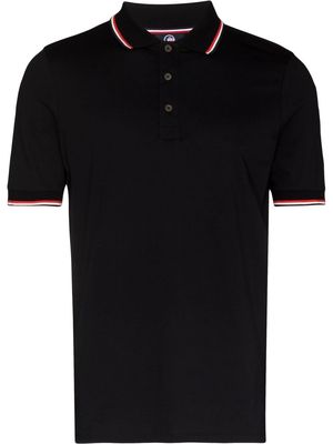 Fusalp tri-stripe trim logo-patch polo shirt - Black