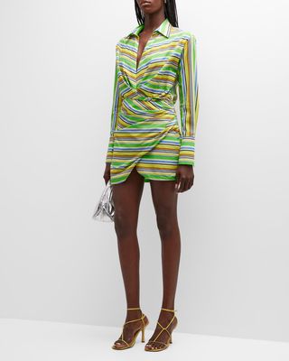 Future Looks Bright Striped Wrap Dress