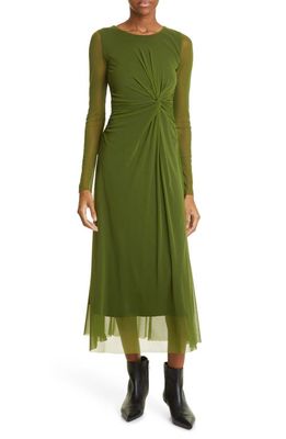 Fuzzi Abito Lungo Long Sleeve A-Line Dress in Flora