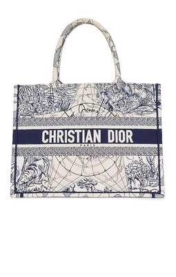 FWRD Renew Dior Book Tote Bag in Navy.