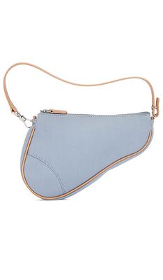 FWRD Renew Dior Saddle Bag in Baby Blue.