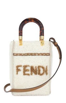 FWRD Renew Fendi Small Sunshine Handbag in Ivory.