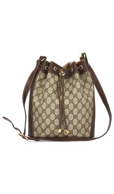 FWRD Renew Gucci Ophidia Bucket Bag in Brown.