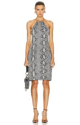 FWRD Renew Gucci Snakeskin Print Dress in Grey.