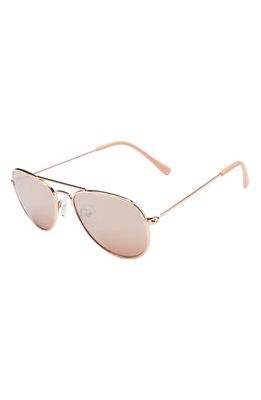 FYNN AND RILEY CLASSIC METAL AVIATOR SUNGLASS in Rose Gold
