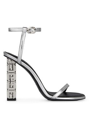 G Cube 105 Metallic Leather Ankle-Strap Sandals