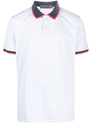 G/FORE logo-embroidered striped polo shirt - Blue