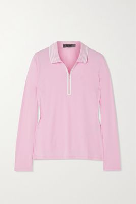 G/FORE - Striped Stretch Tech-jersey Golf Top - Pink