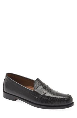 G.H. BASS Logan Croc Embossed Penny Loafer in Black