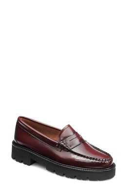 G.H. BASS Whitney Weejun Lug Sole Penny Loafer in Wine