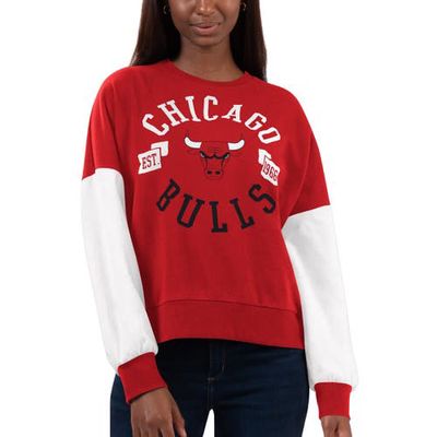 G-III 4HER BY CARL BANKS Women's Red/White Chicago Bulls Team Pride Pullover Sweatshirt