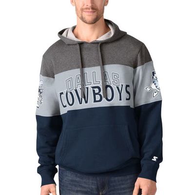 G-III Extreme Men's Starter Charcoal Dallas Cowboys Throwback Extreme Pullover Hoodie