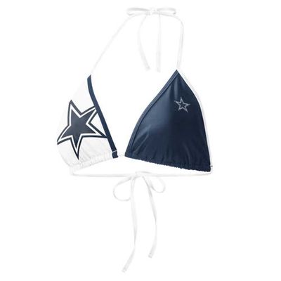 G-III SPORTS BY CARL BANKS Women's G-III 4Her by Carl Banks Navy/White Dallas Cowboys Play Action Bikini Top
