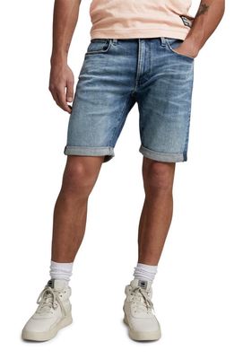 G-STAR 3301 Slim Fit Denim Shorts in Faded Cascade 