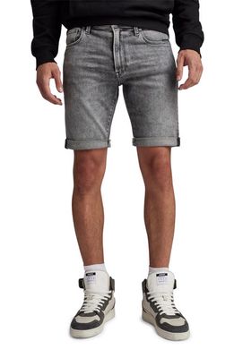 G-STAR 3301 Slim Fit Denim Shorts in Faded Grey Neblina 