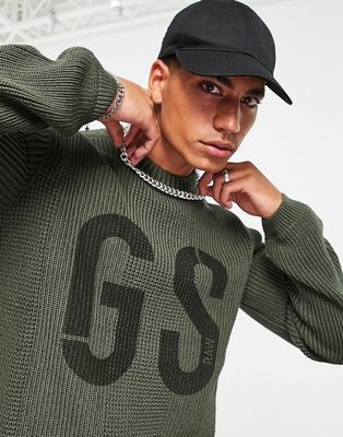 G-Star sweater with large logo-Green