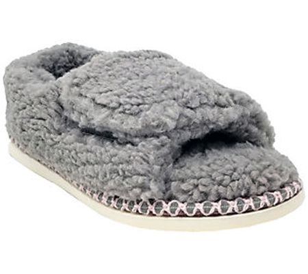 GaaHuu Adjustable Open Toe Memory Foam Slippers - Berber