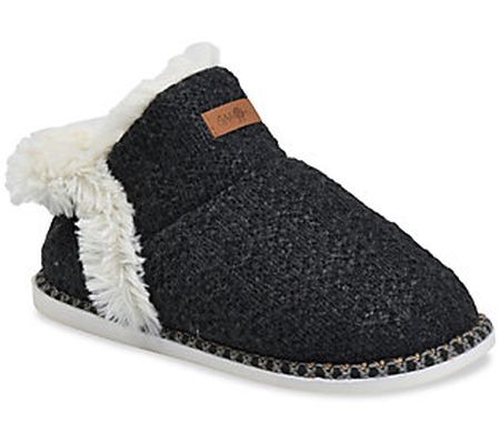 Gaahuu Womens Textured Knit Ankle Slipper Boots